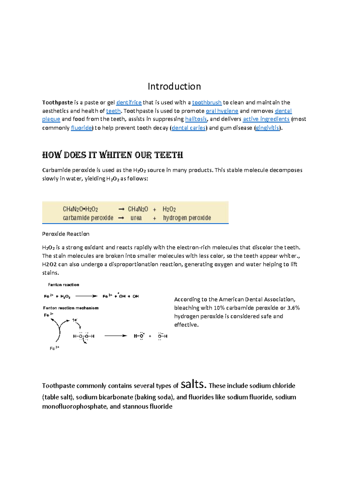 Class 12 Chemistry Project: The Science Behind Toothpaste Ingredients ...