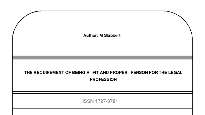 Fit and Proper Person Requirements for Legal Profession (M Ethics ...