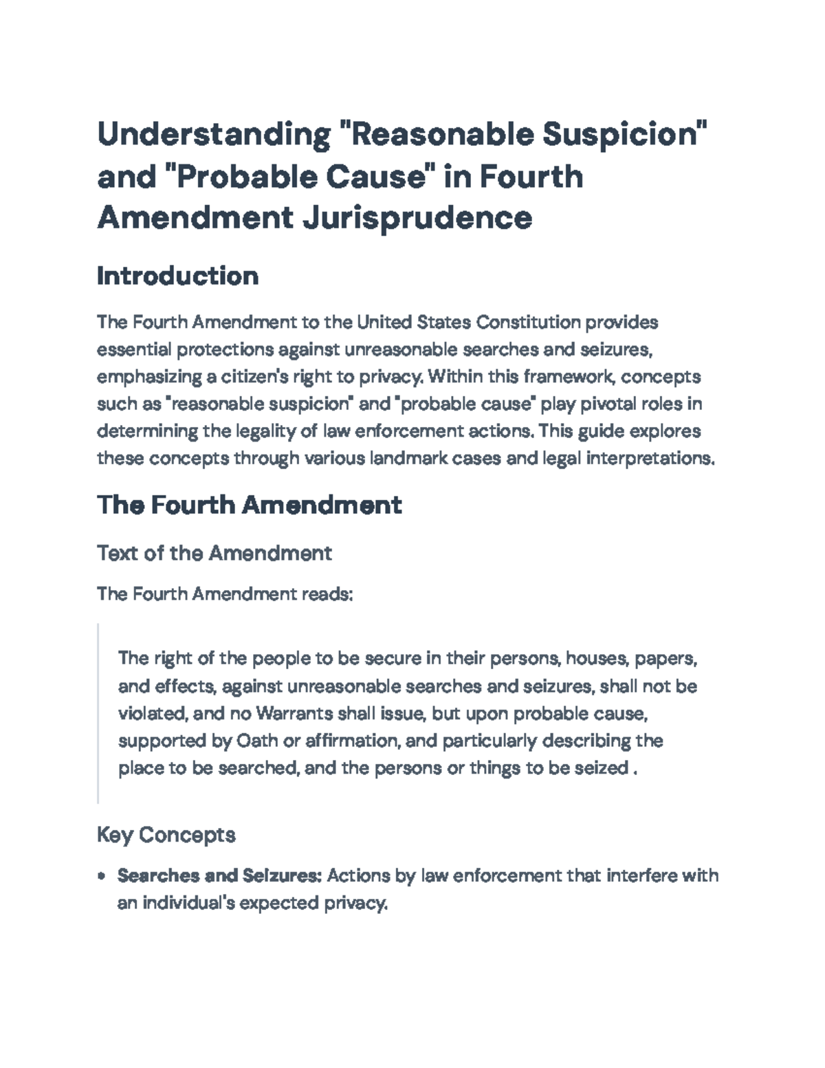 Understanding Reasonable Suspicion & Probable Cause in 4th Amendment ...