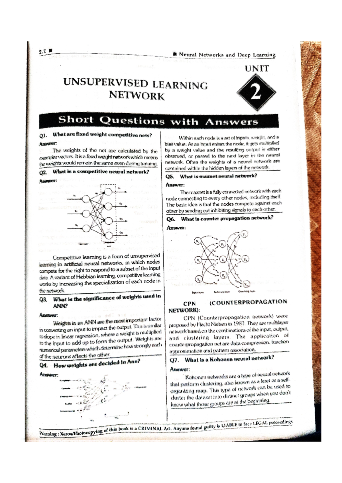 Nndl unit2 - These notes are helpful for revision - 2 Neural Networks ...
