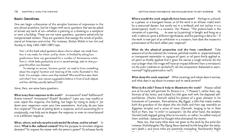 Chapter 4: Analytic Thinking - Essential Questions for Art Analysis ...