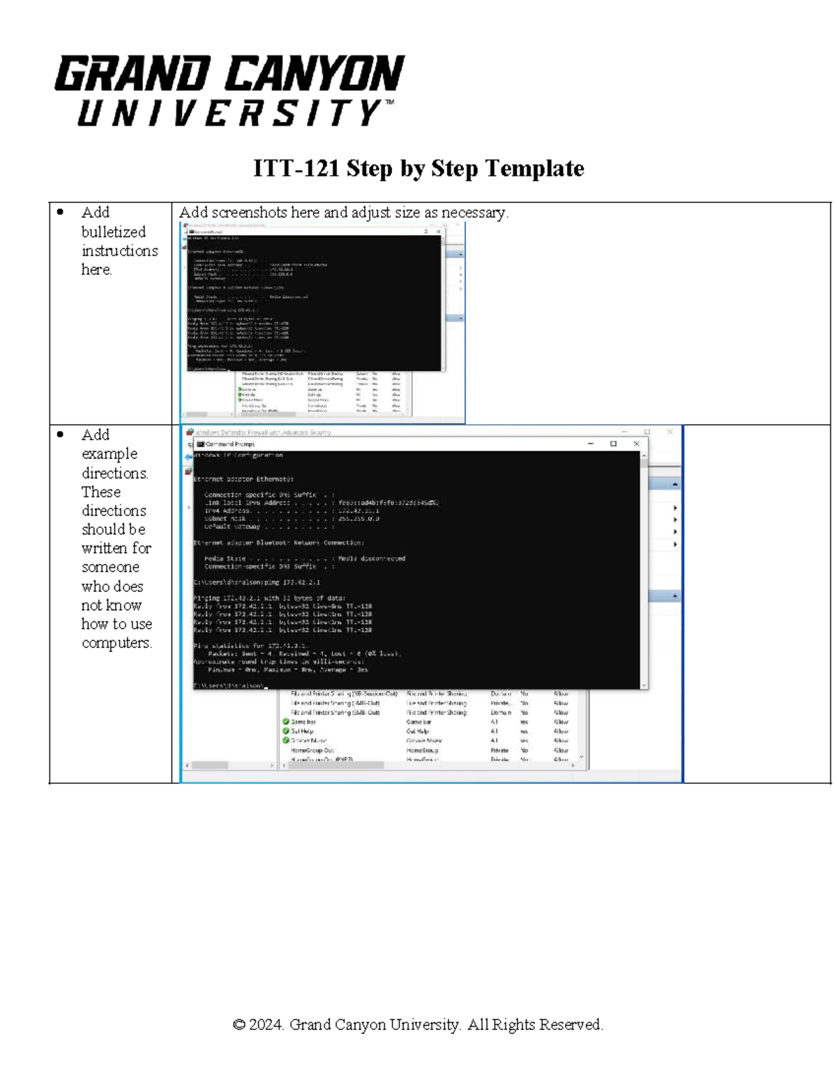 ITT 121 RS Stepby Step Template - ITT-121 - Step Step Template Add ...