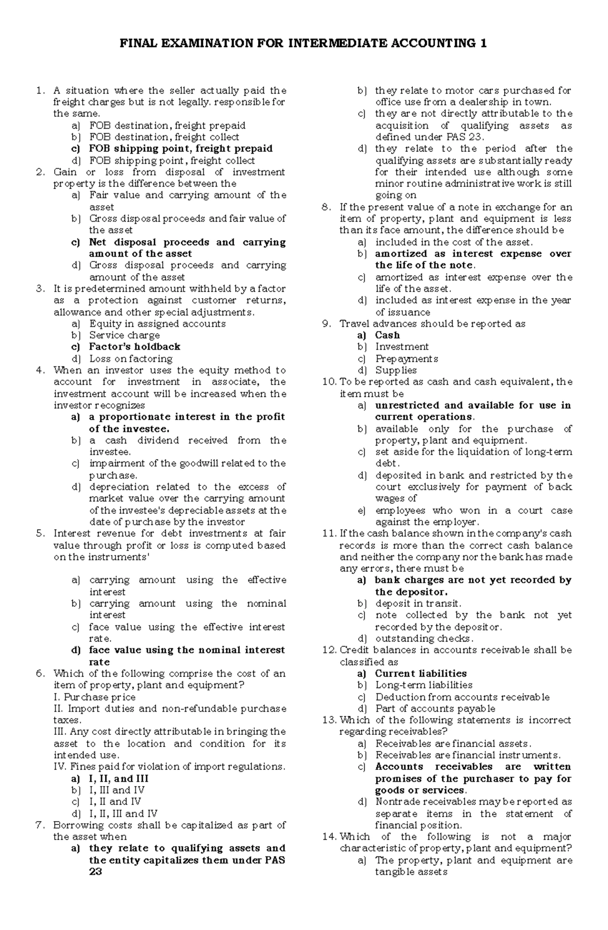 Parcor ACC 201 Midterm Exam Answer Key: Accounting for Partnership and ...