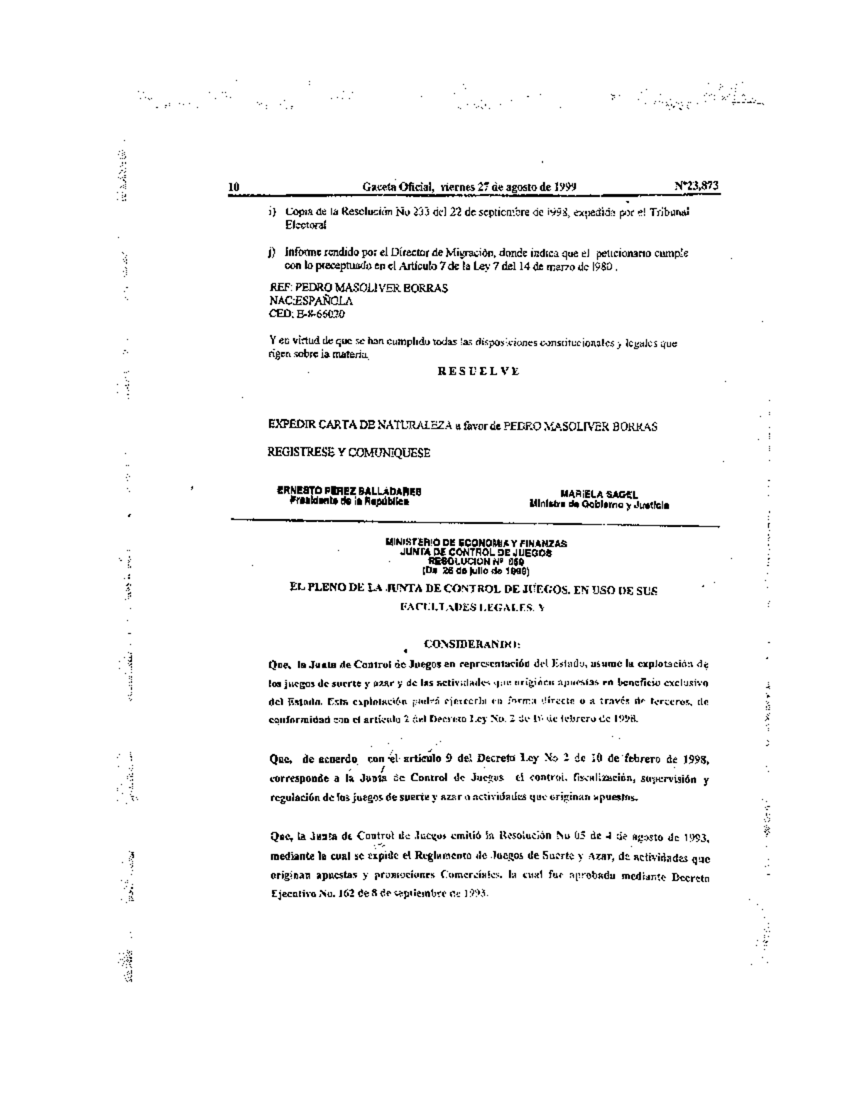 Resolución 059 de 1999: Normativa sobre Rifas y Tómbolas - Document Preview