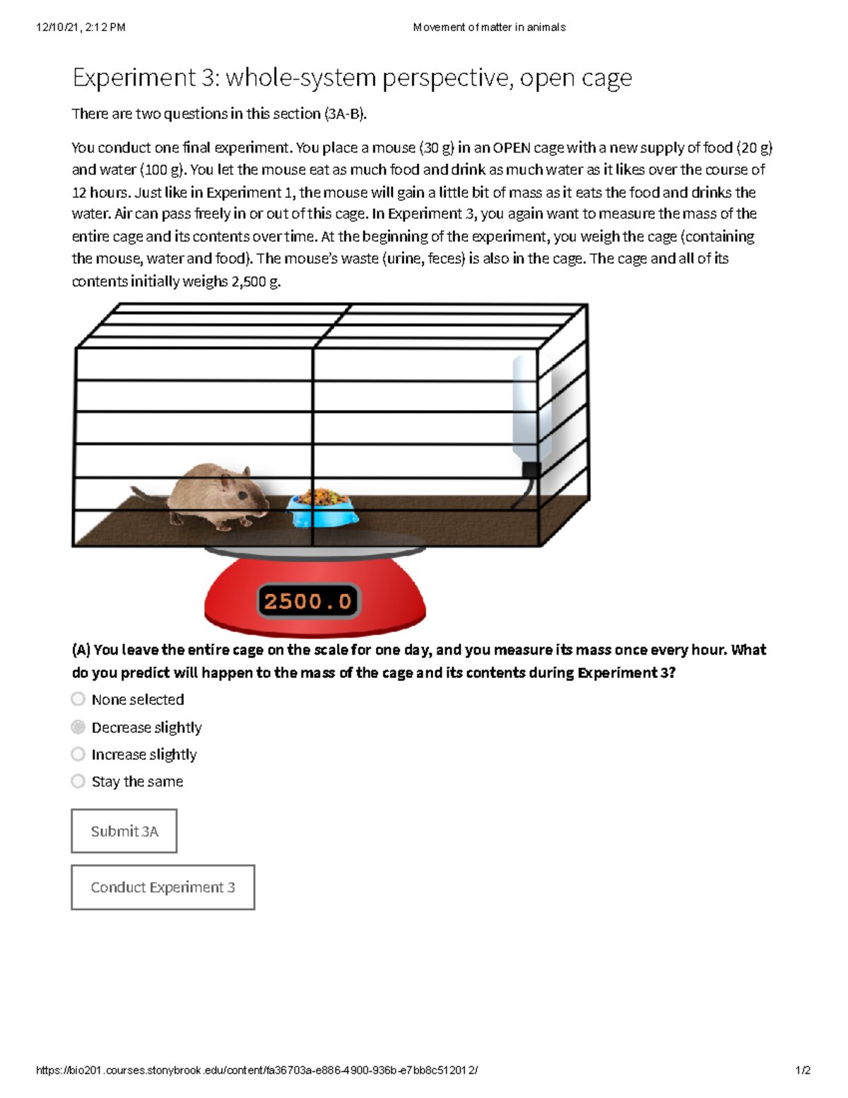 Unit 6: Mouse Experiment Assignment for Open Cage Study - Studocu