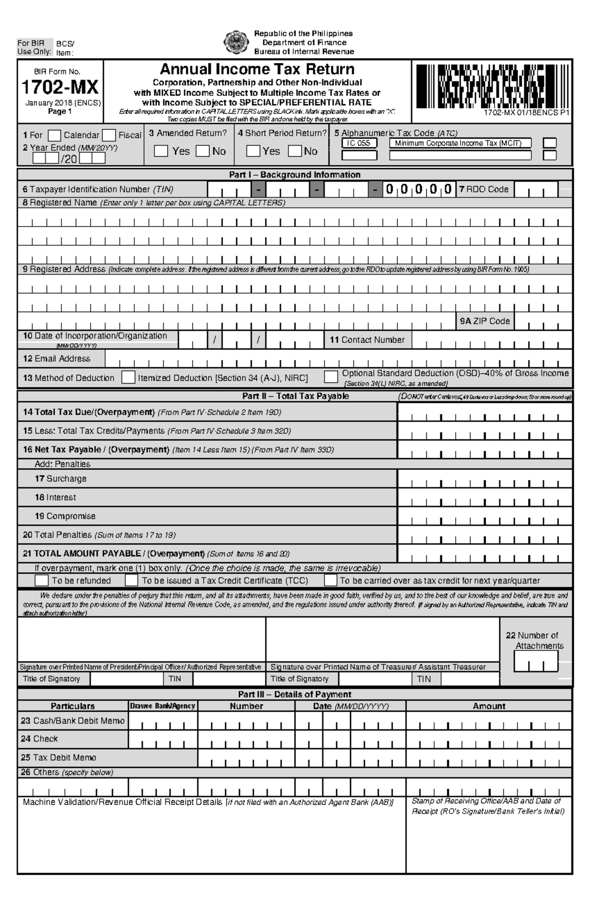 1702-MX Jan 2018 ENCS Final with OSDv2 - BIR Form No. 1702-MX January ...
