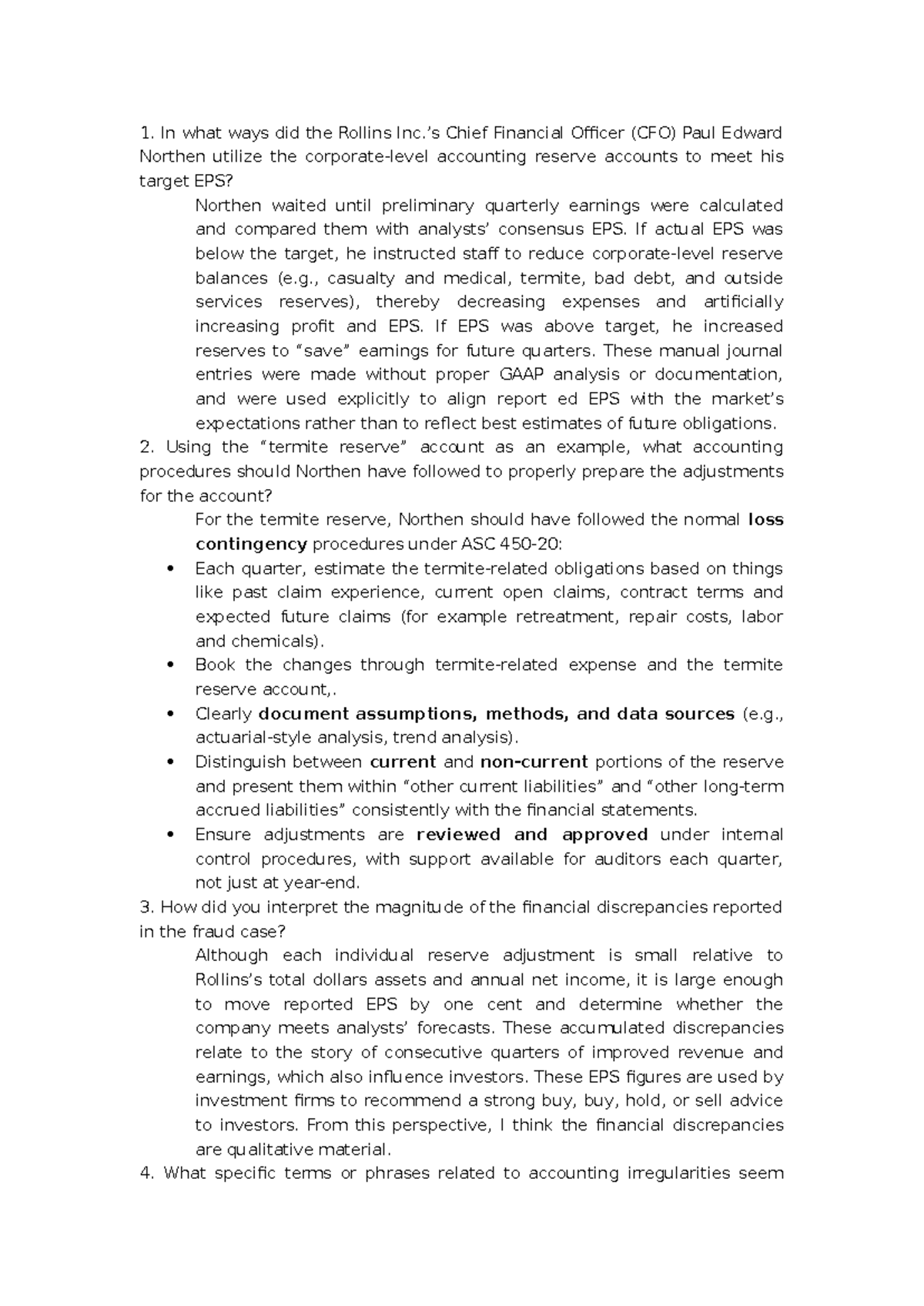 Case Study: Accounting Practices and EPS Manipulation - W6 - Studeersnel