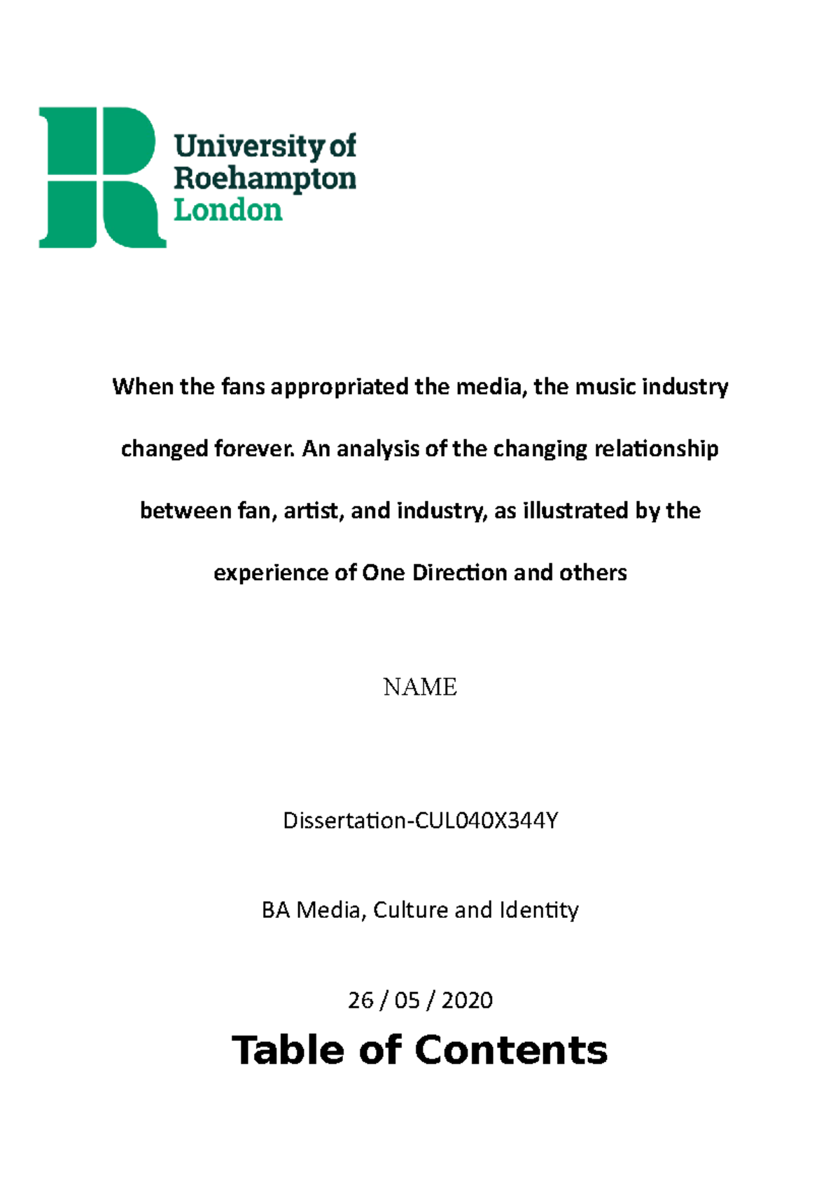 Dissertation - When the fans appropriated the media, the music industry ...
