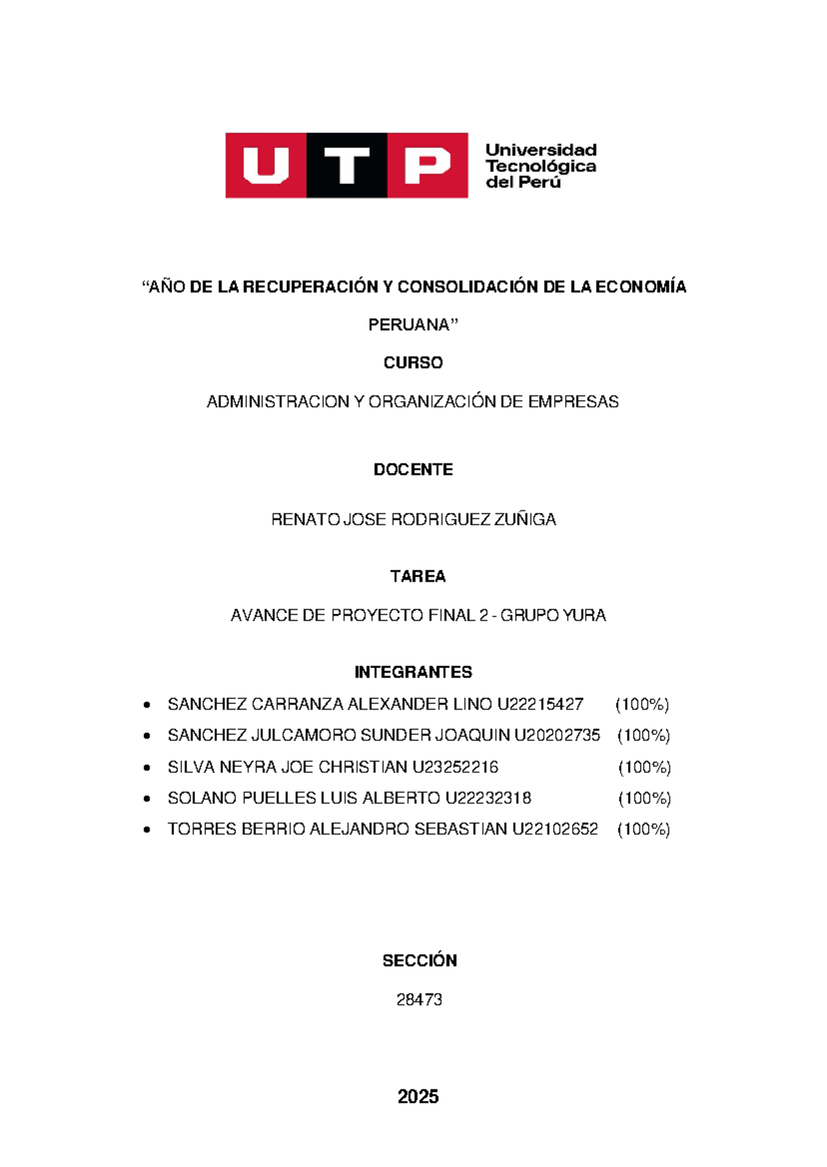 Avance del Proyecto Final 2: Análisis Financiero de Yura S.A. - CURSO ...
