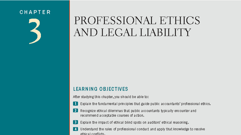 CHAPTER 3: PROFESSIONAL ETHICS & LEGAL LIABILITY IN ACCOUNTING - Studocu