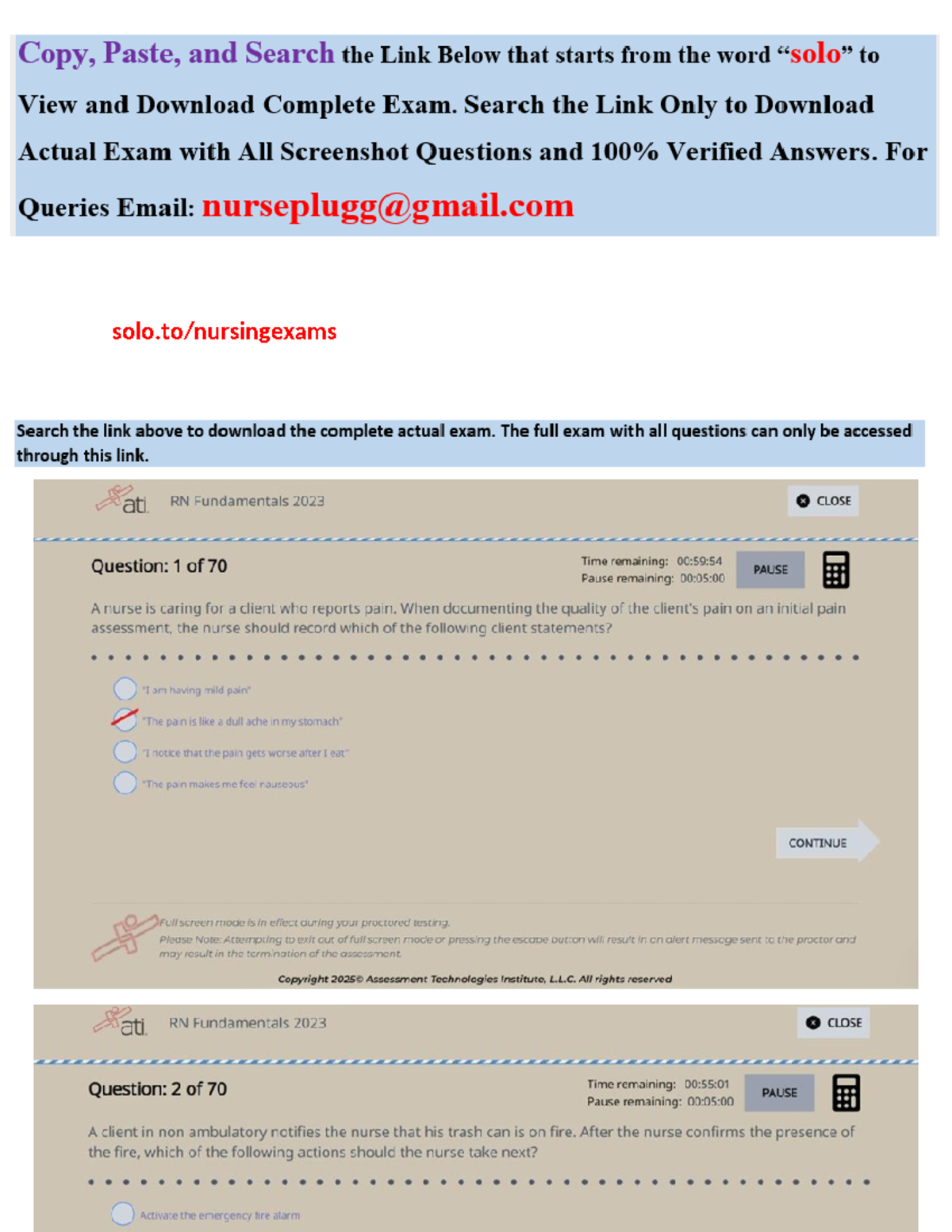 ATI RN Fundamentals 2023-2026 Proctored Exam: 70 NGN Q&A Guide - Studocu