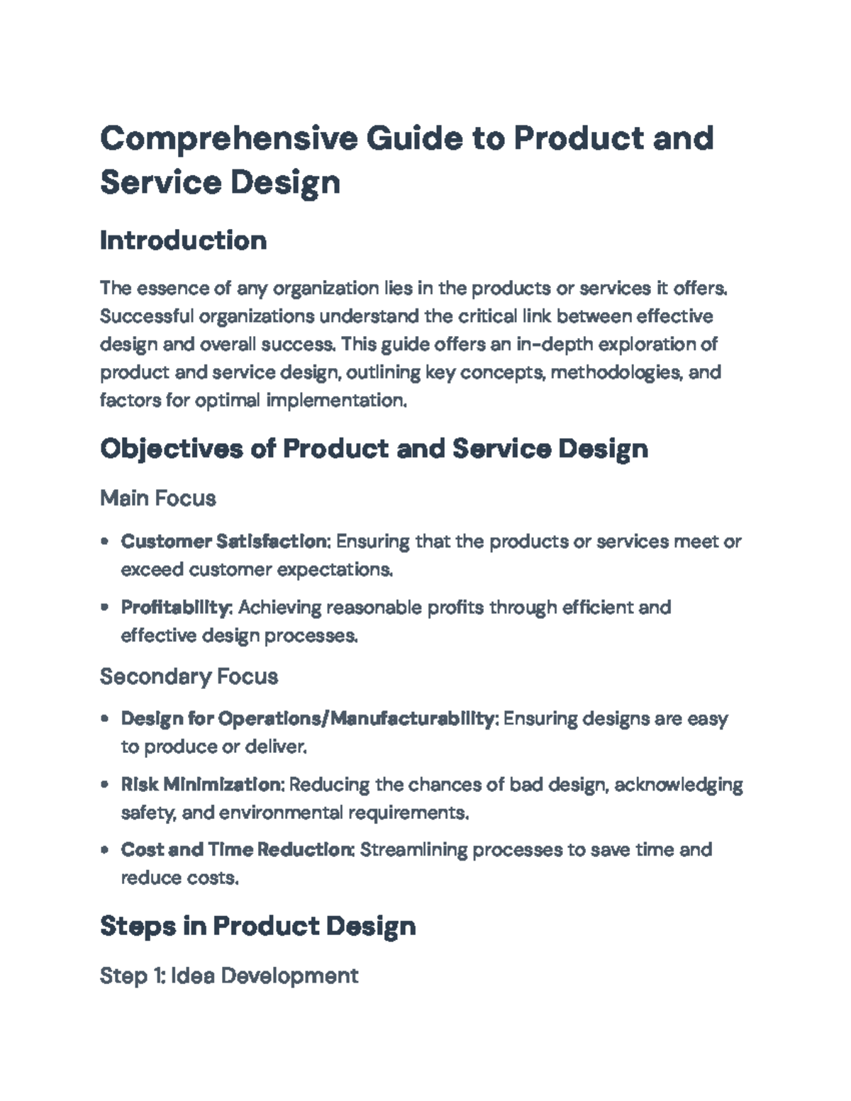 Comprehensive Guide to Product and Service Design Strategies ...