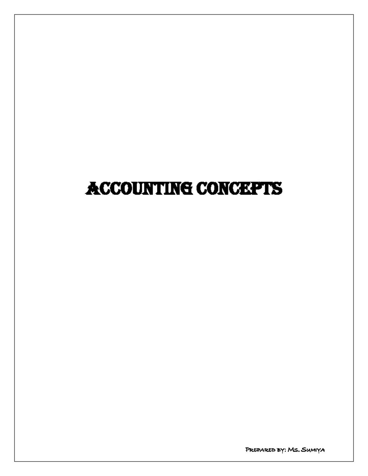 Accounting Concepts - Lecture Notes 1: Key Principles and Activities ...