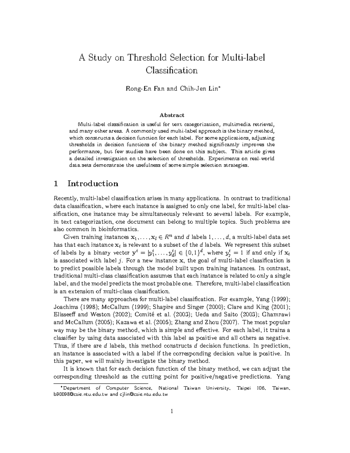 Threshold - no description of - A Study on Threshold Selection for ...