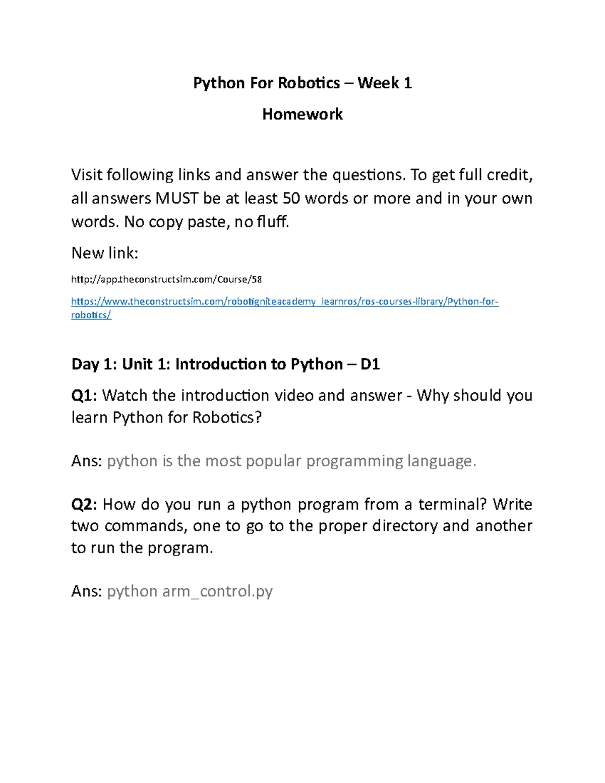 Python For Robotics – 2 - Python For Robotics – Week 2 Visit following ...