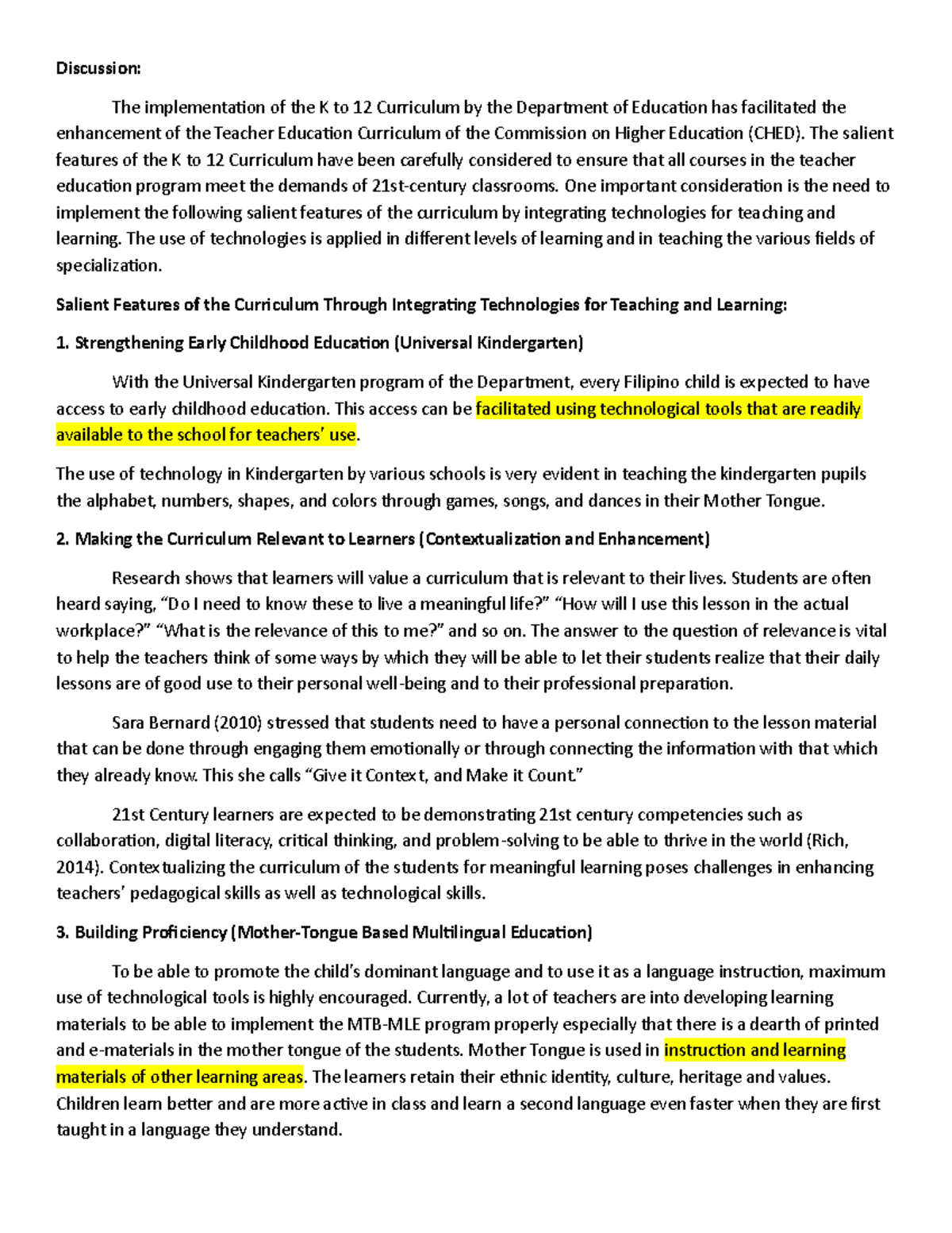 K12 Curriculum Framework: Enhancing Teacher Education through ...