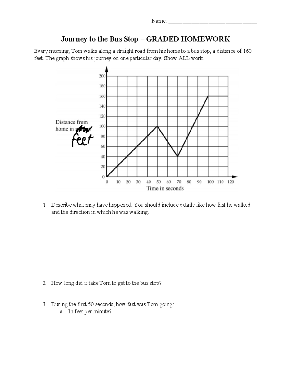 GRADED HW: Journey to the Bus Stop - Graph Interpretation - Studocu
