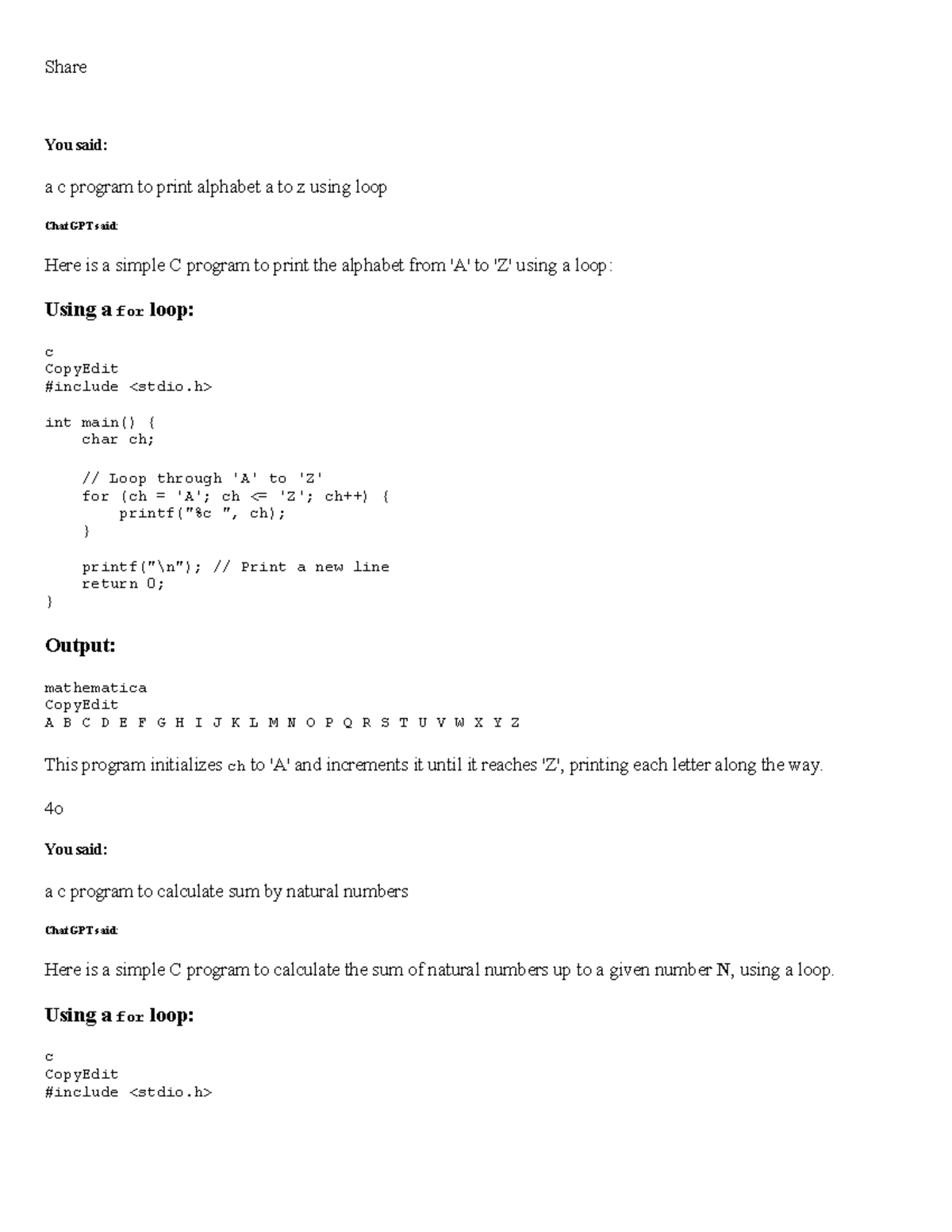 C Program Examples: Basic Operations and Functions in C - Studocu