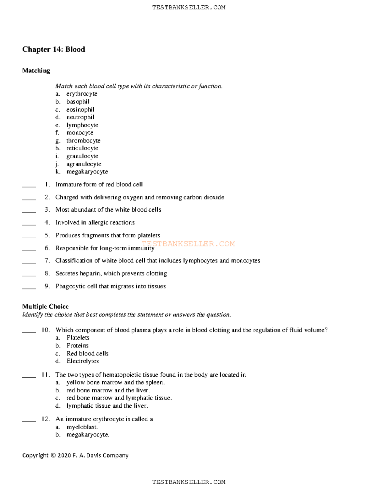 Chapter 14 - Blood Study Guide and Key Concepts - Studocu