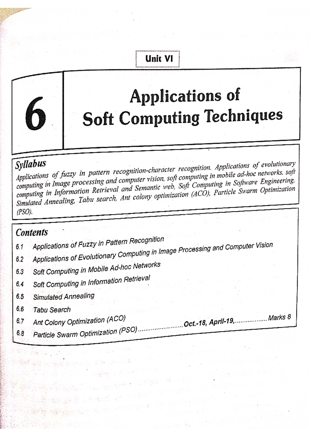 Unit 6 Notes on Soft Computing Techniques and Applications - Studocu