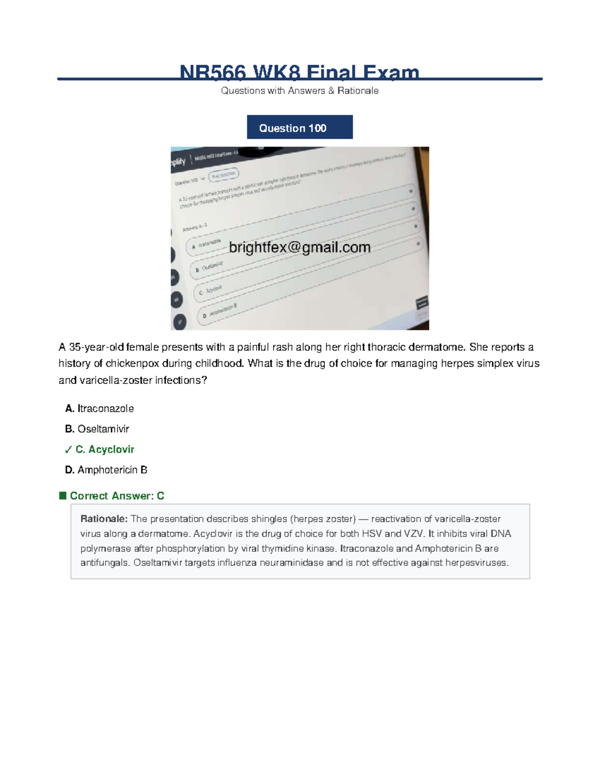 NR566 WK8 Final Exam Questions & Answers with Rationale - Studocu