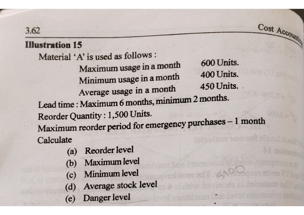 3.62 Cost Accounting: Mass Unit Calculations and Levels 510D - Studocu