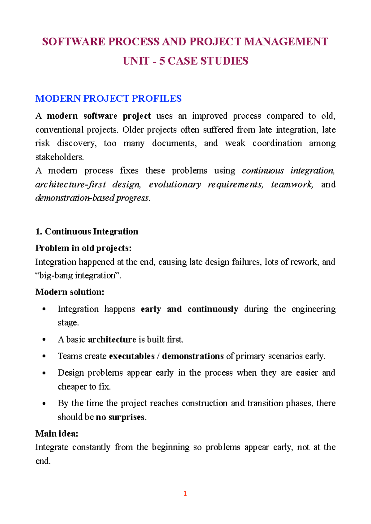 R22 SPPM Unit 5 - Modern Project Profiles & Software Economics Notes ...