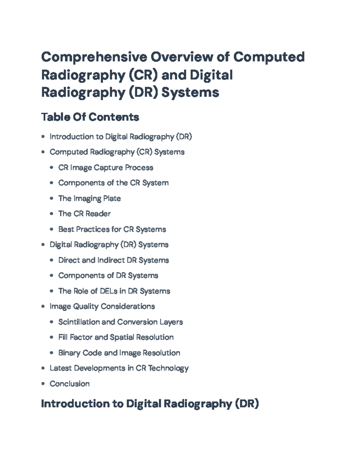 Computed and Digital Radiography Systems Overview for Radiology ...
