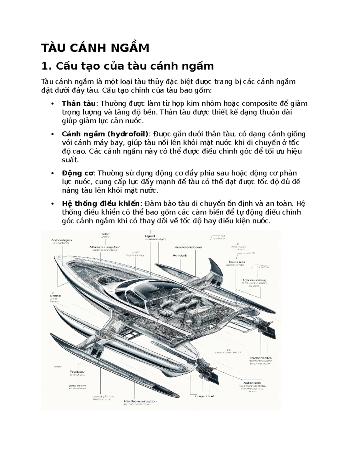 TÀU CÁNH NGẦM - Cấu tạo, Nguyên lý và Thử nghiệm Vận hành - Studocu