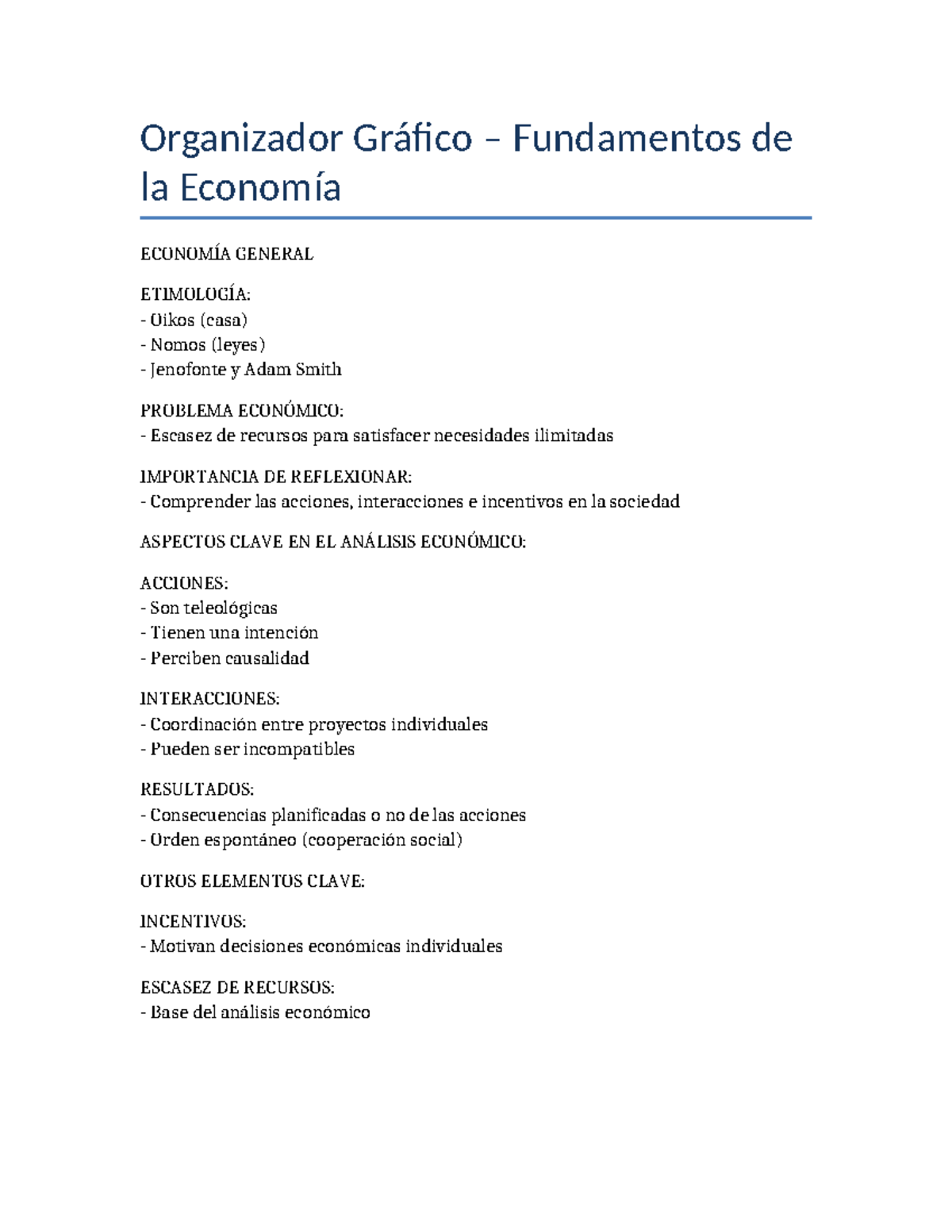 Organizador Economia General - Organizador Gráfico – Fundamentos de la ...