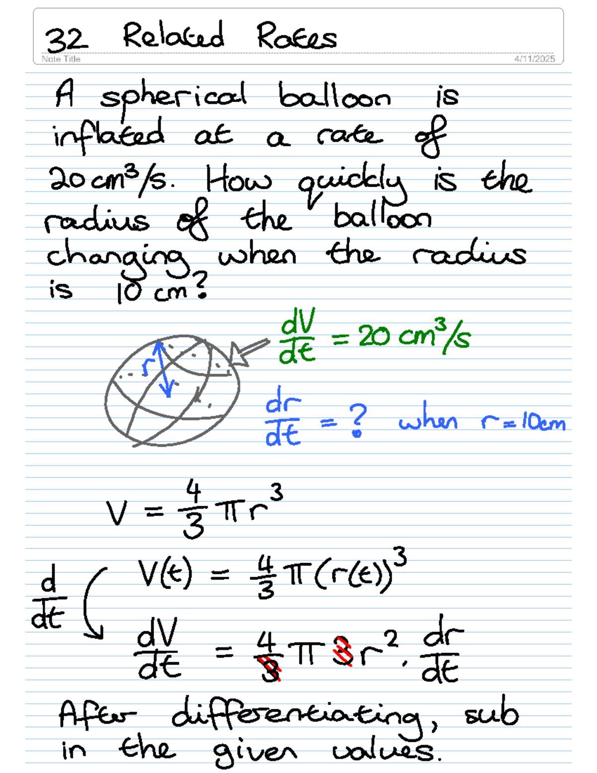 33 Related Rates - find notes questions and examples - 32 Relaced Rates ...