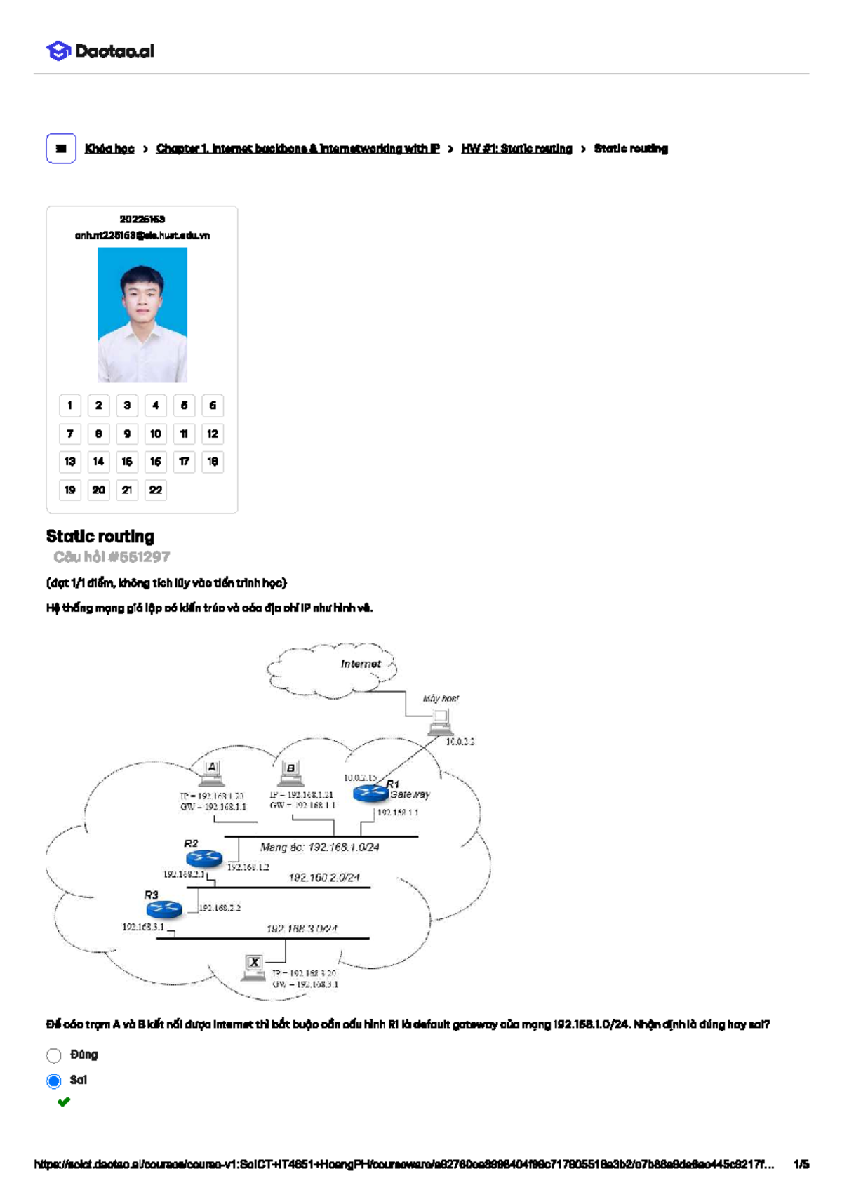Daotao.ai 20225163 Chapter 1: Static Routing Overview and Questions ...