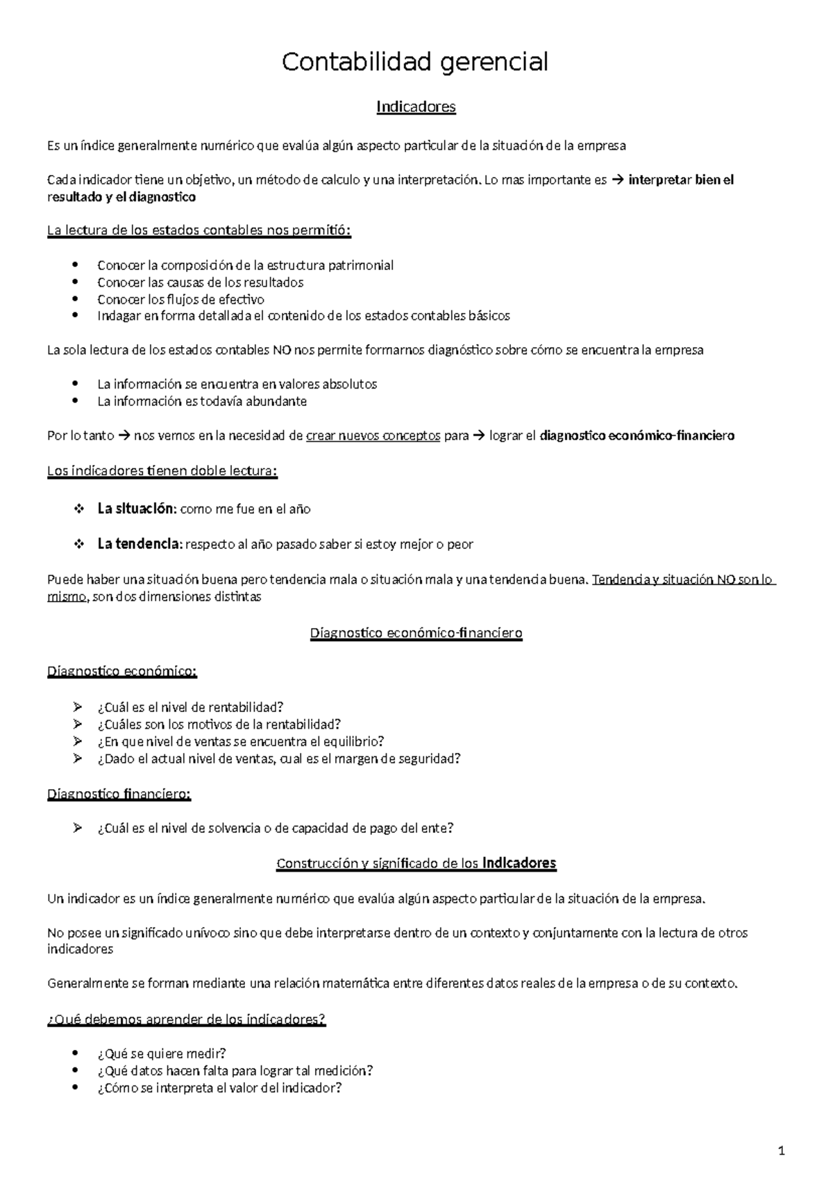 Indicadores Económico-Financieros en Contabilidad Gerencial (Curso ...