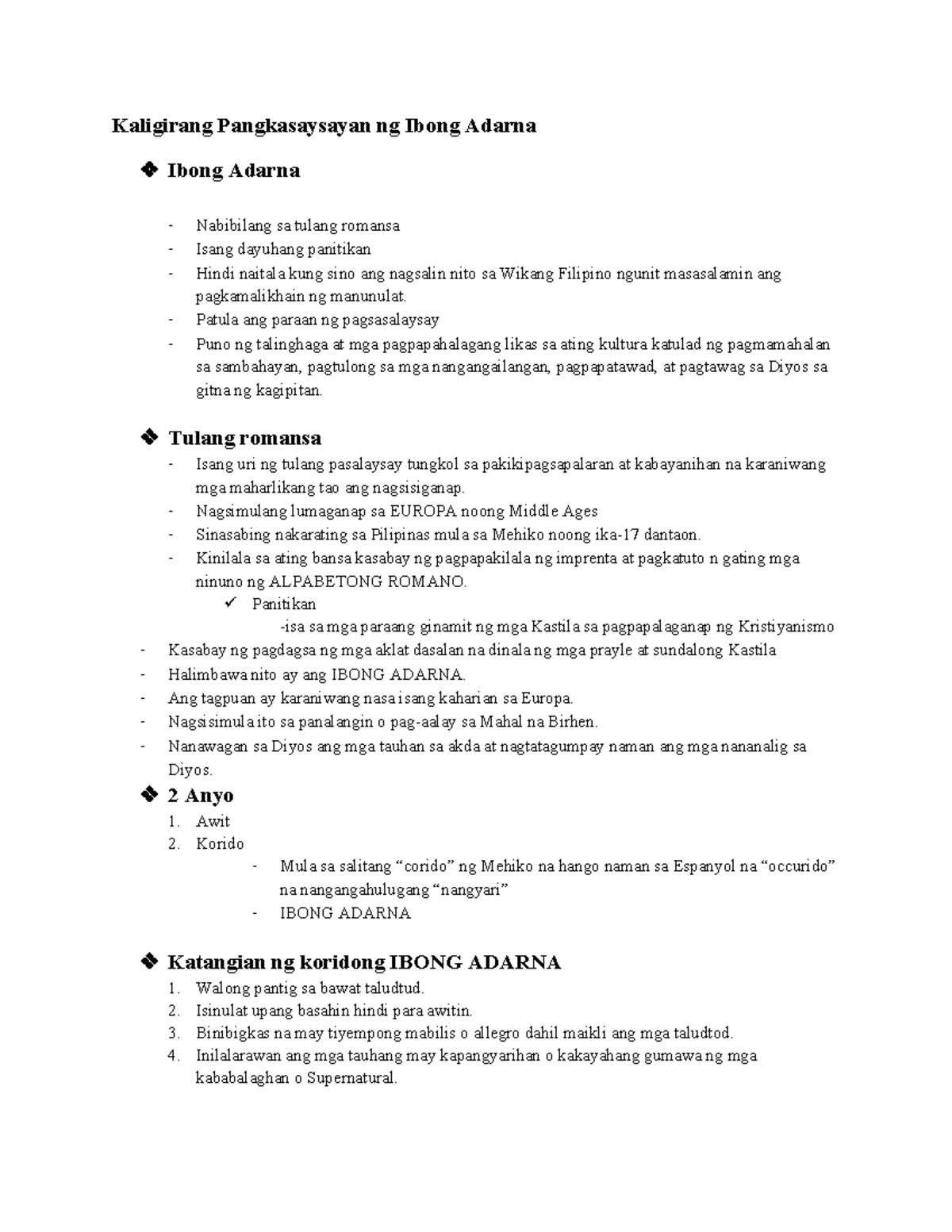 Kaligirang Pangkasaysayan ng Ibong Adarna: Isang Pagsusuri ng Korido ...