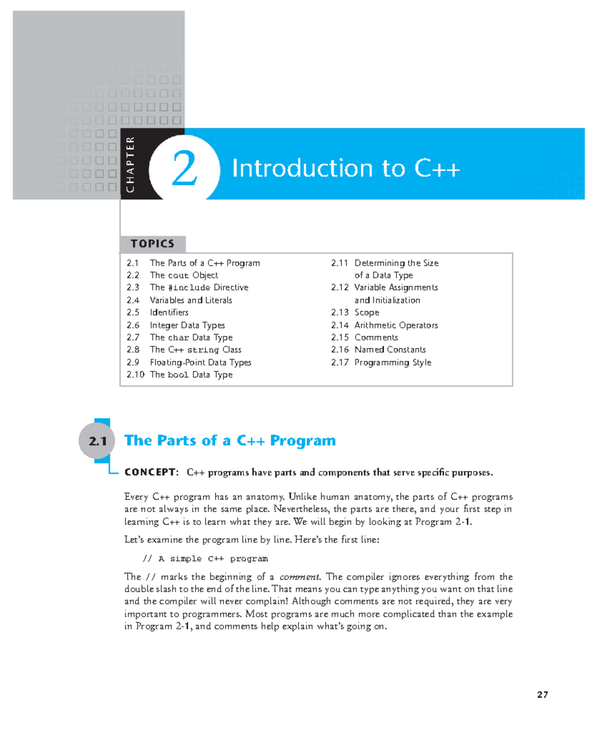 Chapter 2 Summary Notes on the Anatomy of a C++ Program - Studocu