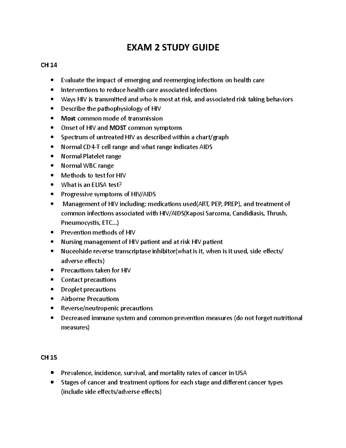 Exam 2 study guide - Exam 2 - EXAM 2 STUDY GUIDE CH 14 Evaluate the ...