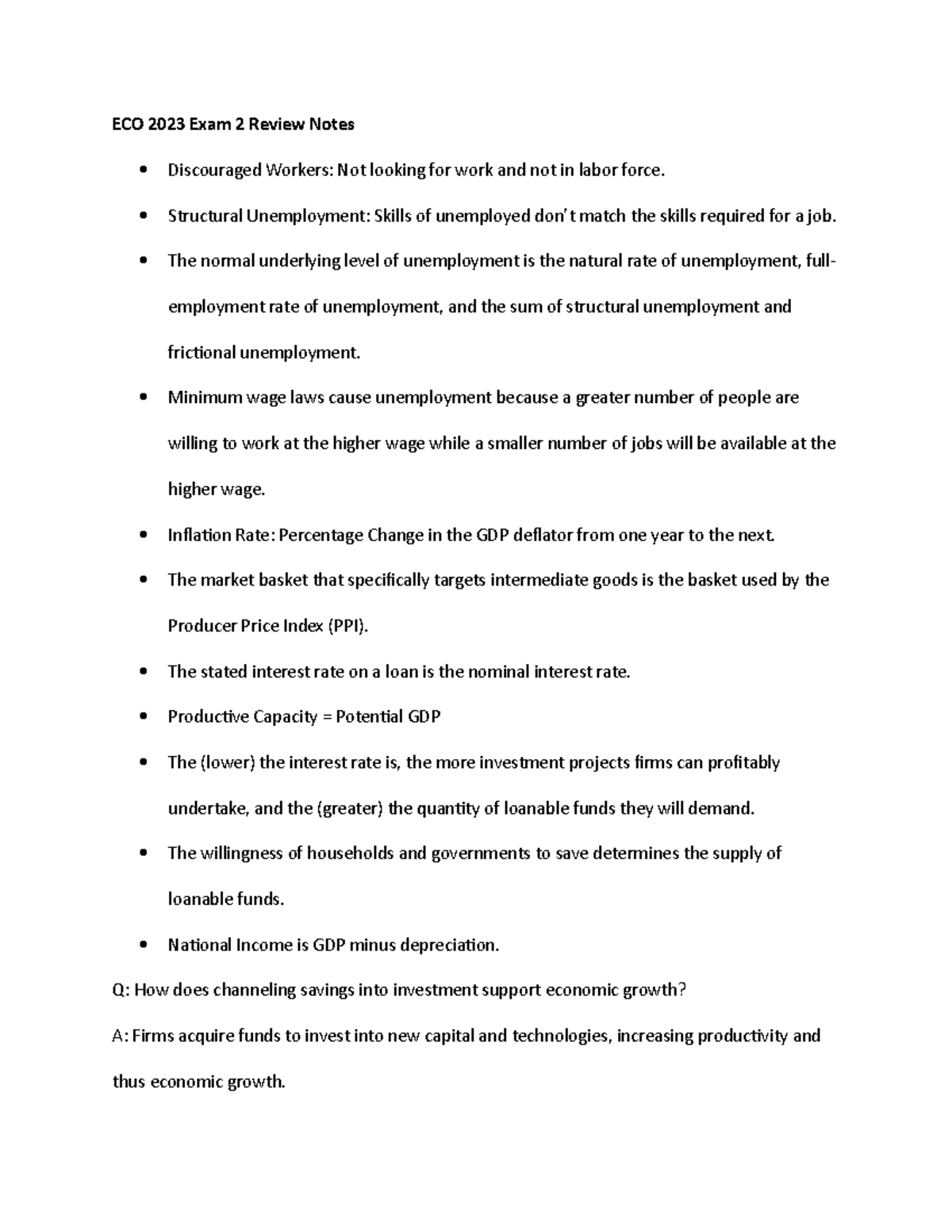 ECO 2023 Exam 2 Comprehensive Review Notes for Success - Studocu