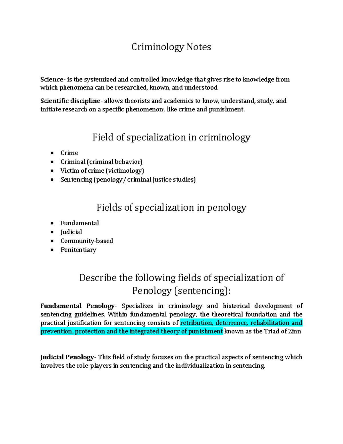 Criminology 101: Comprehensive Study Notes on Crime & Punishment - Studocu
