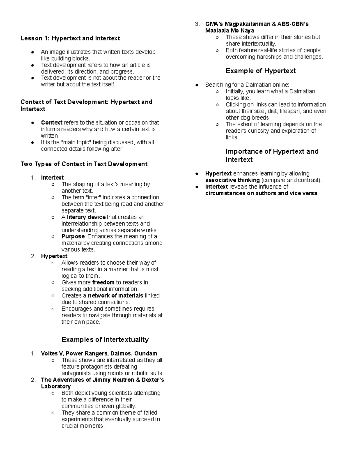 RW SHS Grade 11 4TH Quarter - Lesson 1: Hypertext and Intertext An ...