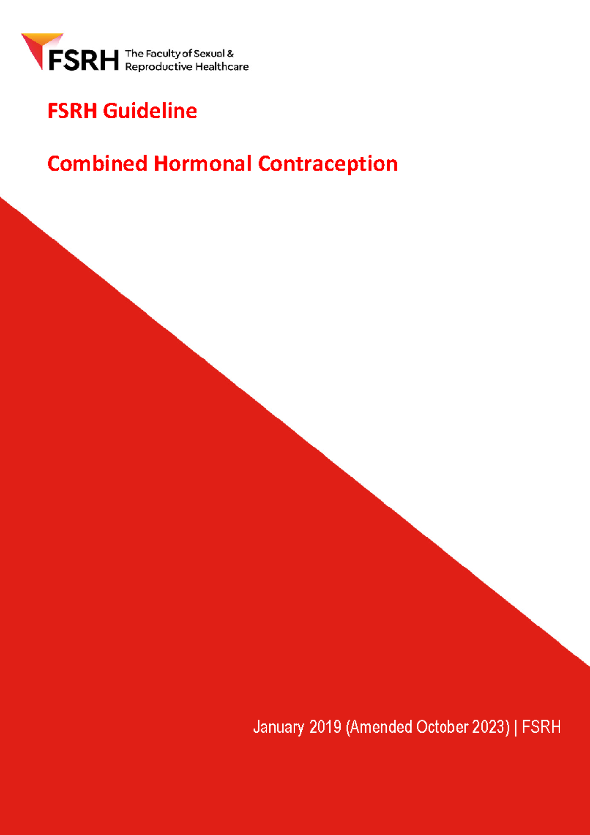 FSRH Guideline: Combined Hormonal Contraception Updates (Oct 2023 ...