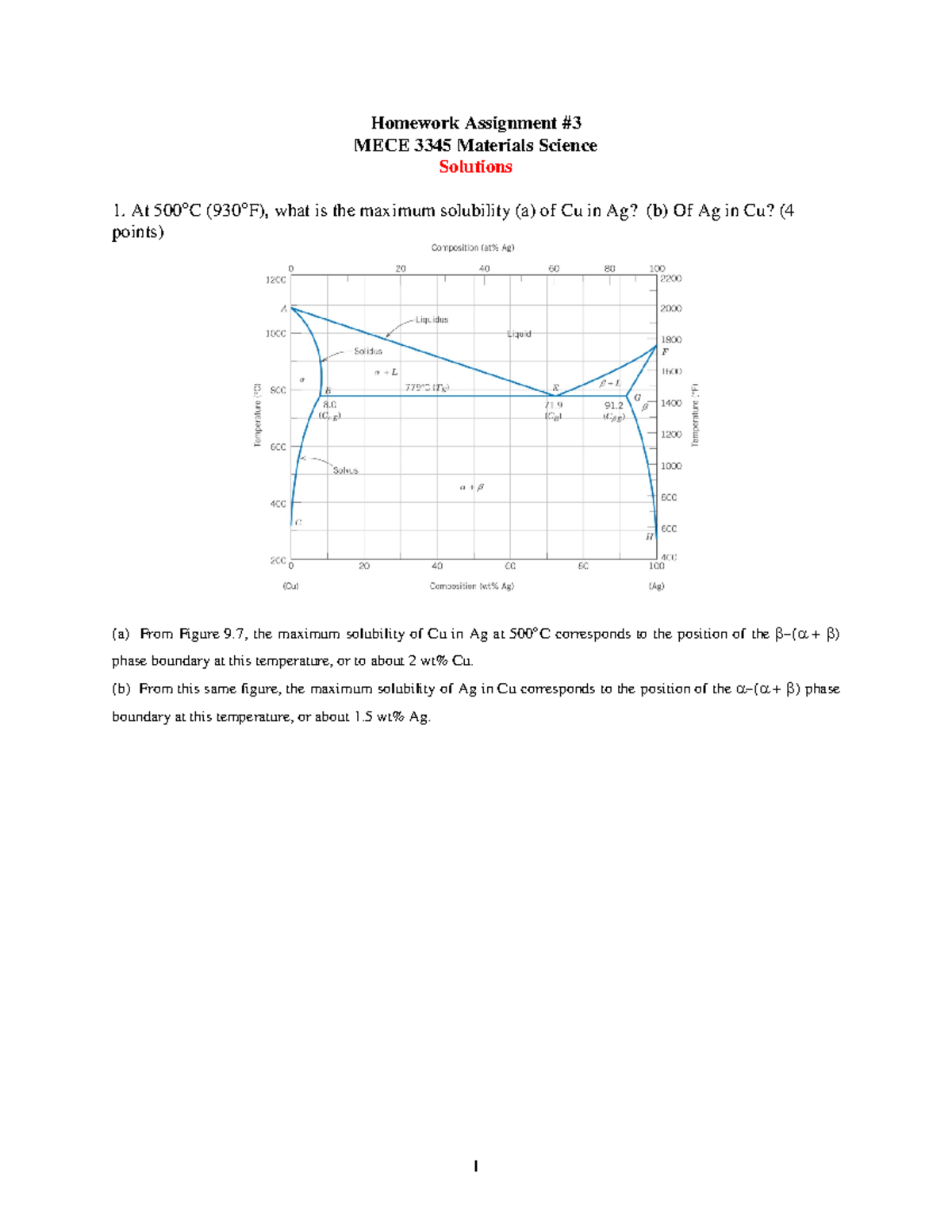 Homework Solutions for MECE 3345: Materials Science HW 3 - Studocu