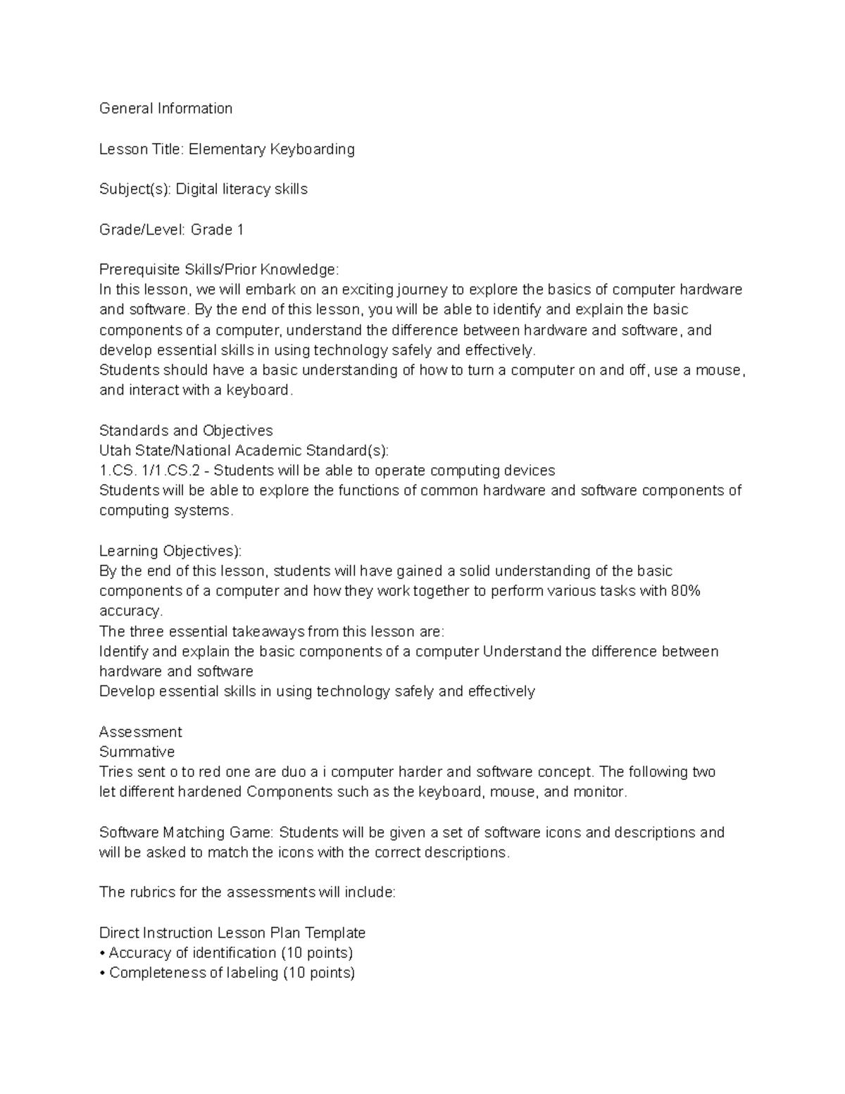 EDUC 101: Lesson on Elementary Keyboarding & Digital Literacy Skills ...