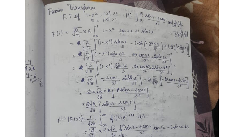 TBVP-UNIT 4 - Handwritten notes - Fourier Transform F of 0 1x1 1x1 (i ...