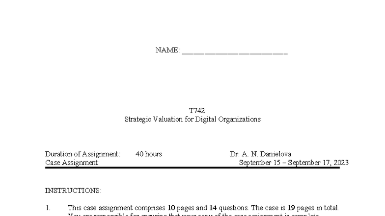 Case Assignment: Strategic Valuation of Roku IPO - T742 - Studocu