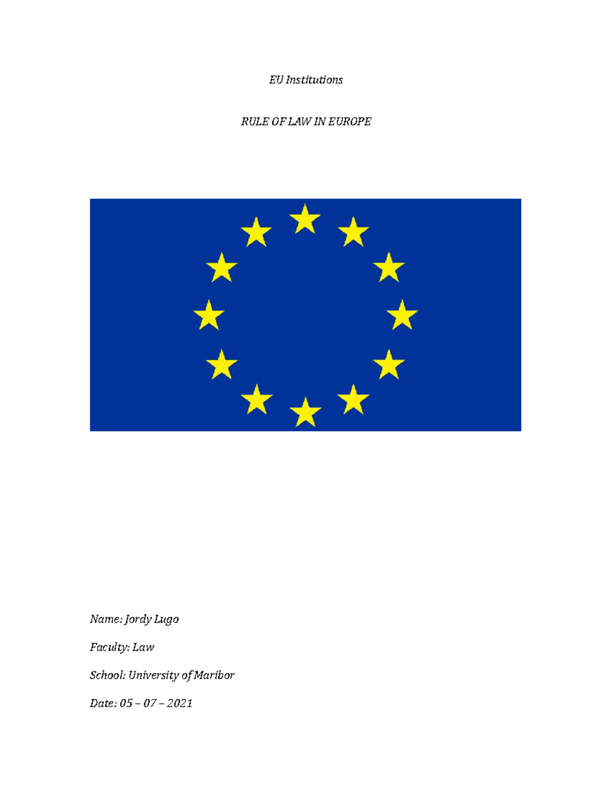 EU Institutions: Analyzing the Rule of Law in Europe (2021) - Studocu