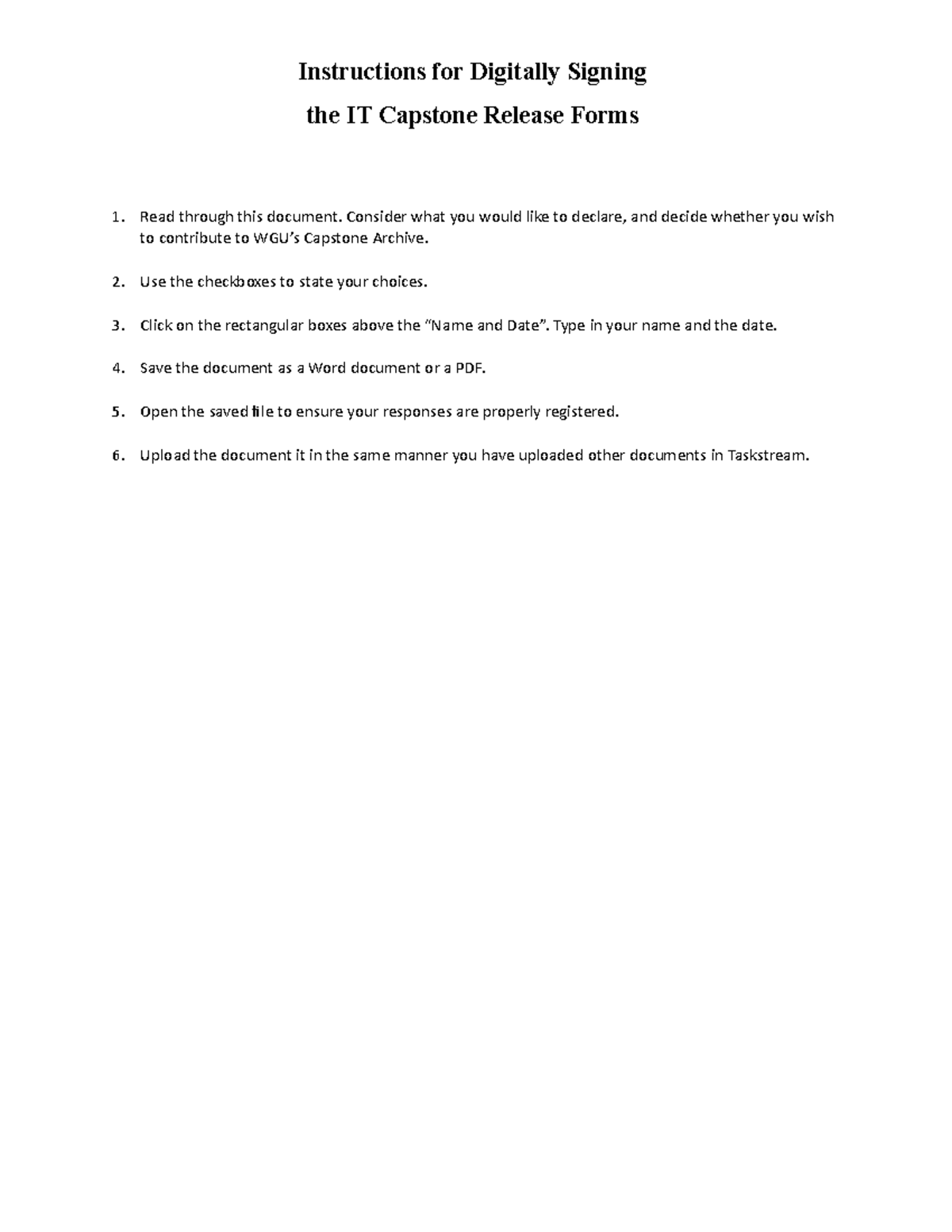 C769 IT Capstone Release Form - Instructions for Digitally Signing the ...