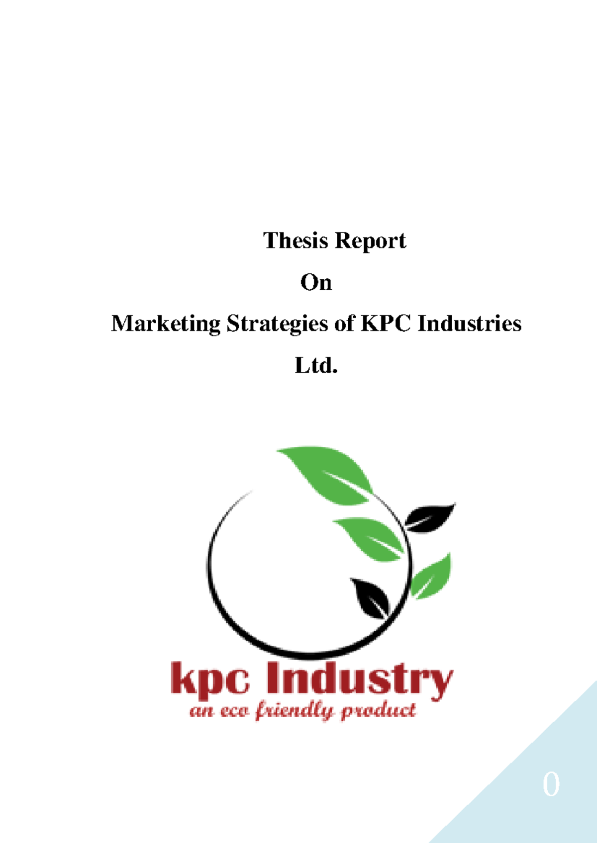 Main part - chhhgkjhlgjdhkjhljh - Thesis Report On Marketing Strategies ...