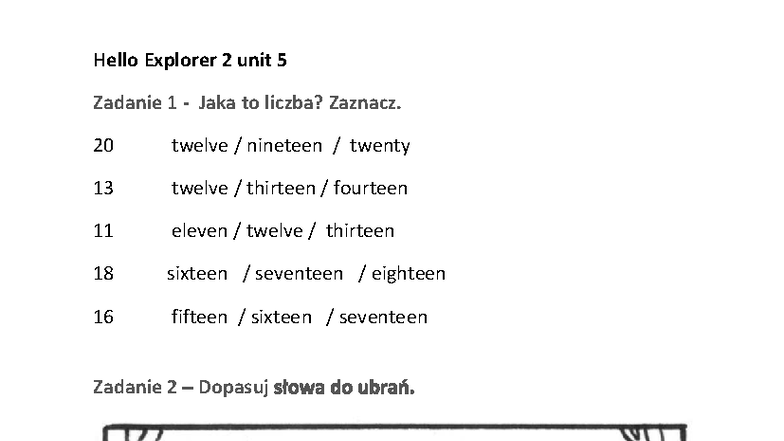 Unit 5 - klasa 3 - Hello Explorer 2 unit 5 Zadanie 1 - Jaka to liczba ...