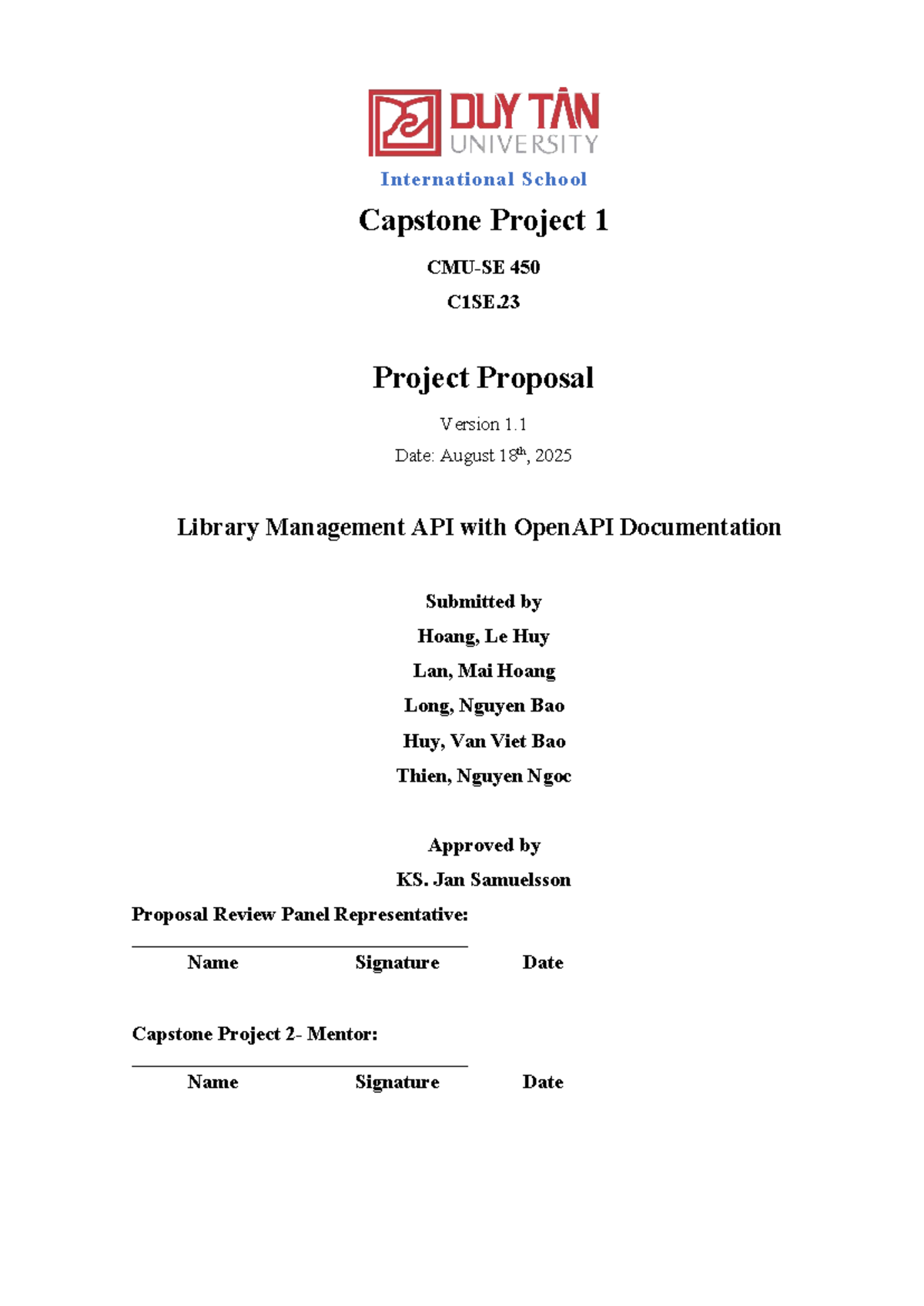 C1SE.23 Capstone Project Proposal: LMA Library Management API - Studocu