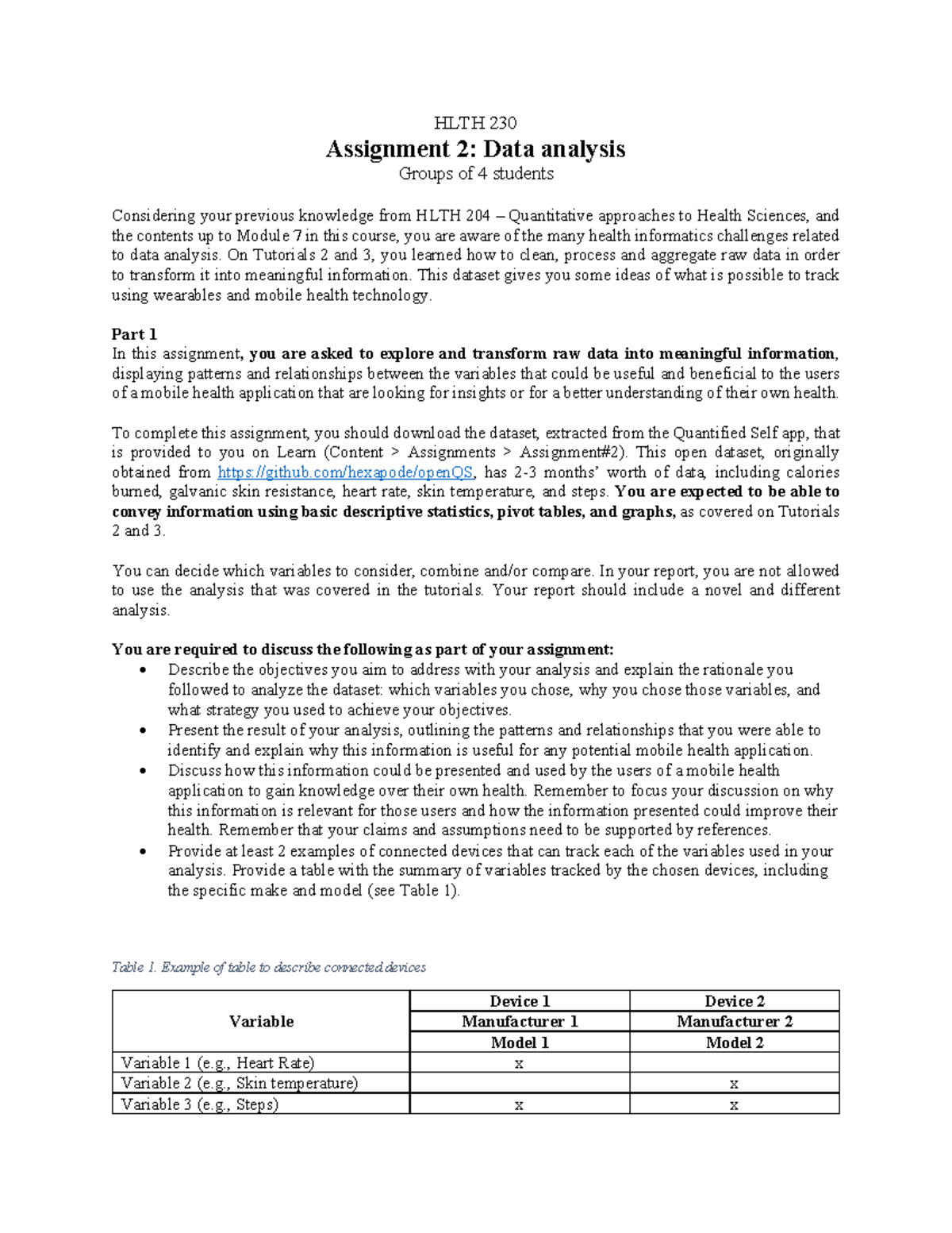 HLTH230 Assignment 2: Data Analysis in Health Informatics - Studocu